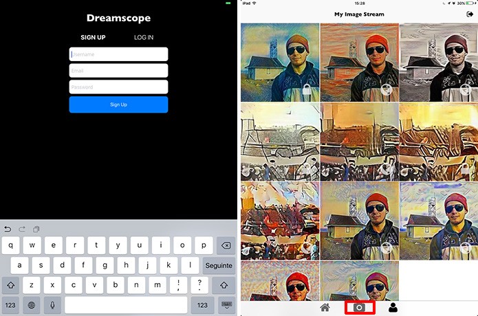 Dreamscope permite que usuário crie pinturas com fotos a partir de um pequeno cadastro (Foto: Reprodução/Elson de Souza)