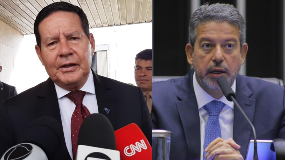 Vice-presidente Hamilton Mourão e presidente da Câmara, Arthur Lira — Foto: Guilherme Mazui/g1 e Paulo Sérgio/Câmara dos Deputados
