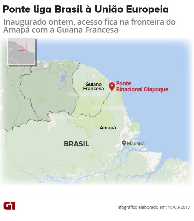 Info, Oiapoque, Guiana, Amapá (Foto: Arte/G1)