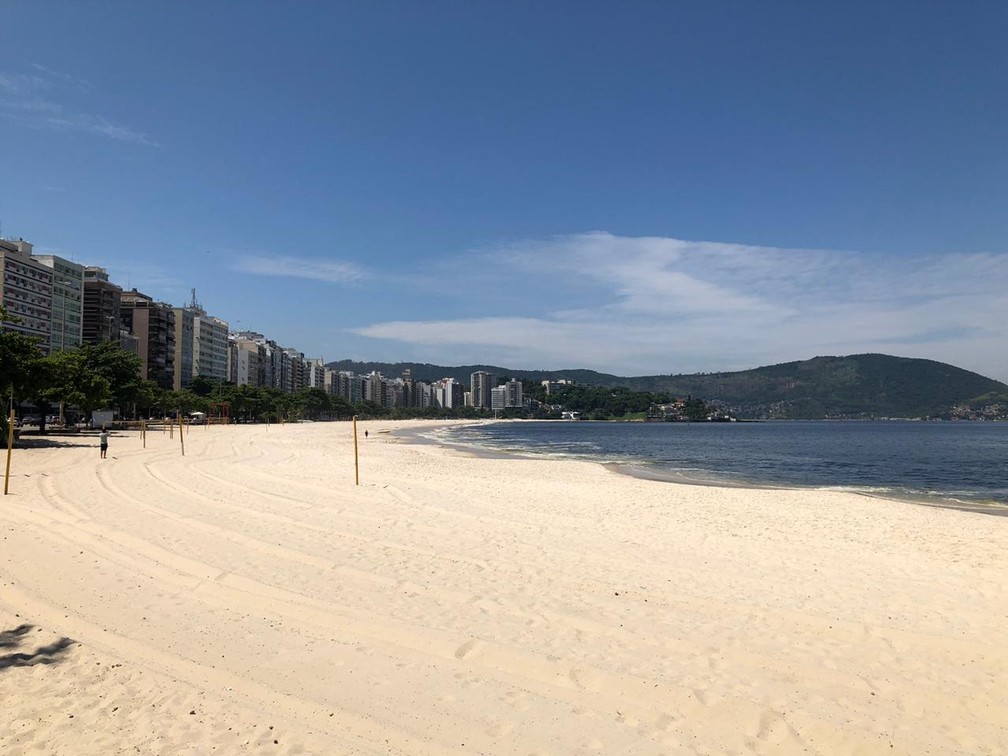 Praia De Icarai Fica Vazia No Primeiro Dia De Bloqueio Na Orla De Niteroi Rio De Janeiro G1