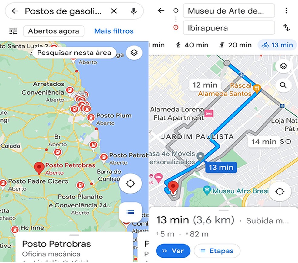 Encontre rotas por bike e postos de gasolina mais baratos para economizar nas viagens com Maps — Foto: Reprodução/Flávia Fernandes
