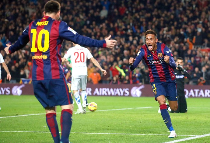Neymar e Messi, Barcelona x Atlético de Madri (Foto: Reuters)