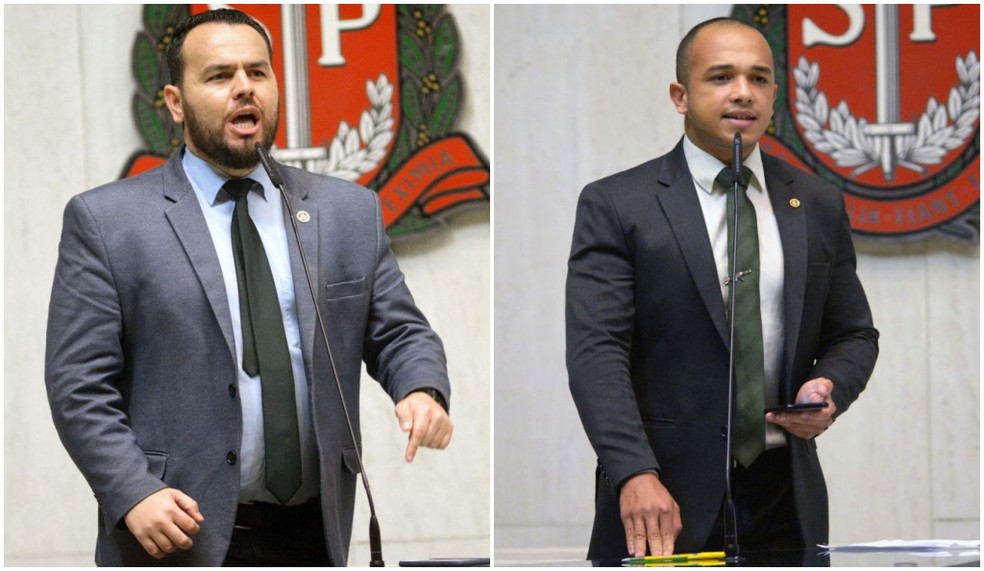 Os deputados estaduais do PSL em SP Gil Diniz e Douglas Garcia &mdash; Foto: Divulga&ccedil;&atilde;o/Alesp