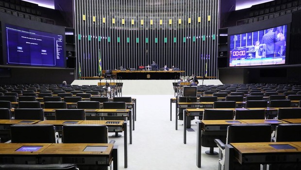 Plenário da Câmara dos Deputados, vazio por conta da pandemia do novo coronavírus (Foto: Câmara dos Deputados)