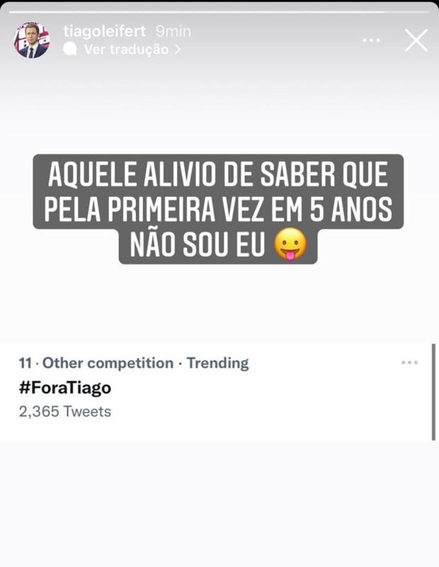 Tiago Leifert brinca com trendings do Twitter (Foto: Reprodução/Instagram)