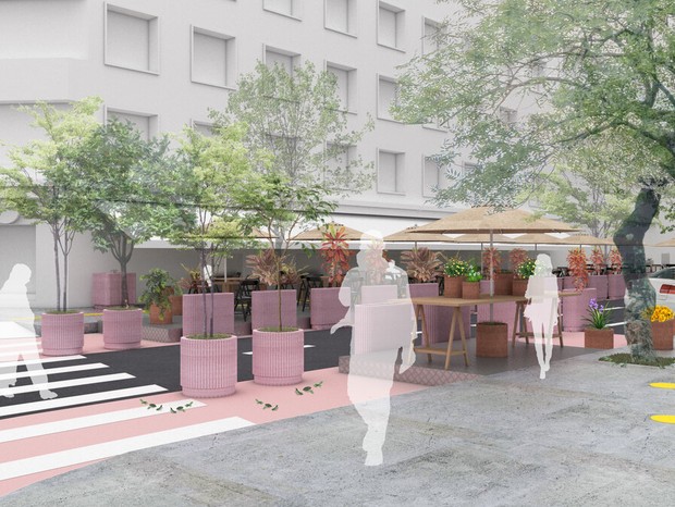 Projeto-piloto em São Paulo usará calçadas e vias públicas como área externa para bares e restaurantes (Foto: Divulgação)