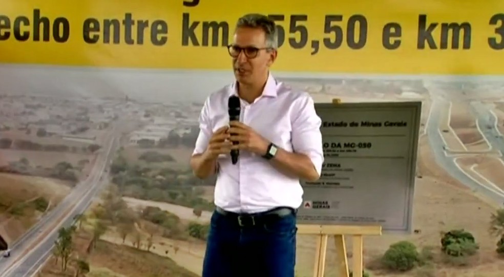 Governador Romeu Zema inaugura obras de duplicação da MG-050 em Passos — Foto: Reprodução EPTV