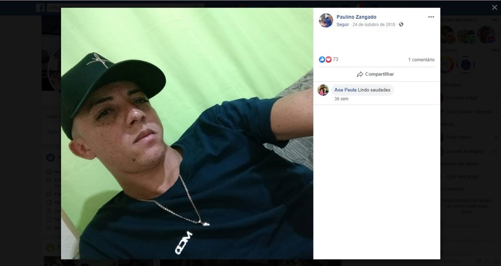 Paulo Rodrigues da Silva foi morto a tiros — Foto: Reprodução/Facebook
