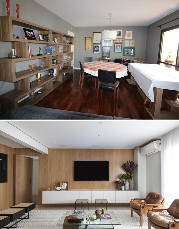 Antes e depois: reforma de apê de 140 m² traz amplitude e luz aos interiores (Foto: Evelyn Muller)