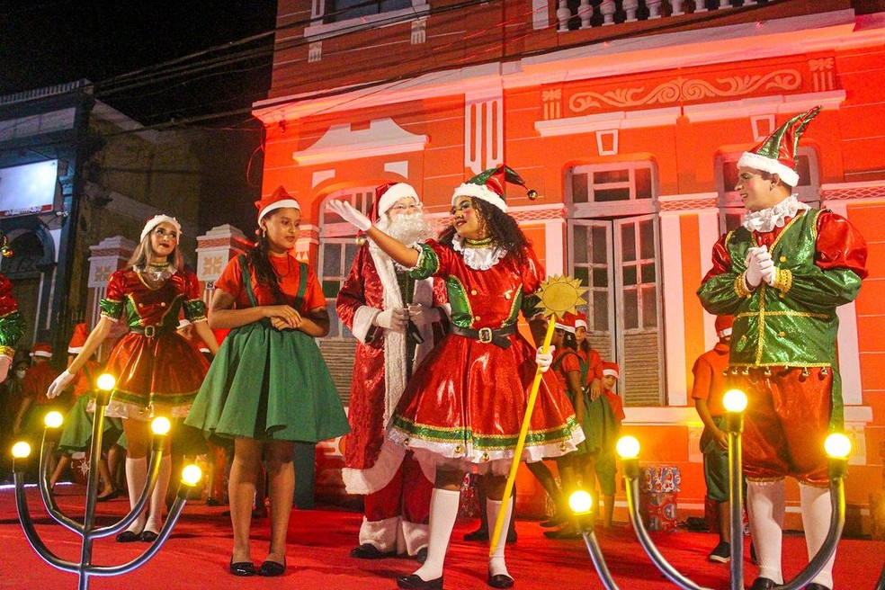 Evento 'Natal Iluminado' voltou a acontecer normalmente após energia elétrica ser restabelecida em Serraria, PB — Foto: Petrônio Matheus/Divulgação/Prefeitura de Serraria