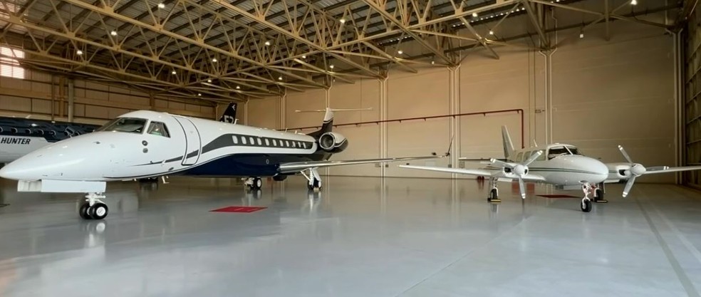 Embraer inaugura novos hangares para manutenção de aeronaves em Sorocaba  — Foto: Reprodução/ TV TEM 
