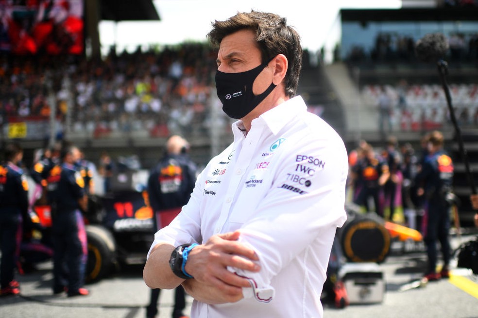 Toto Wolff, chefe da Mercedes, no GP da Áustria da F1 2021 — Foto: Christian Bruna - Pool/Getty Images