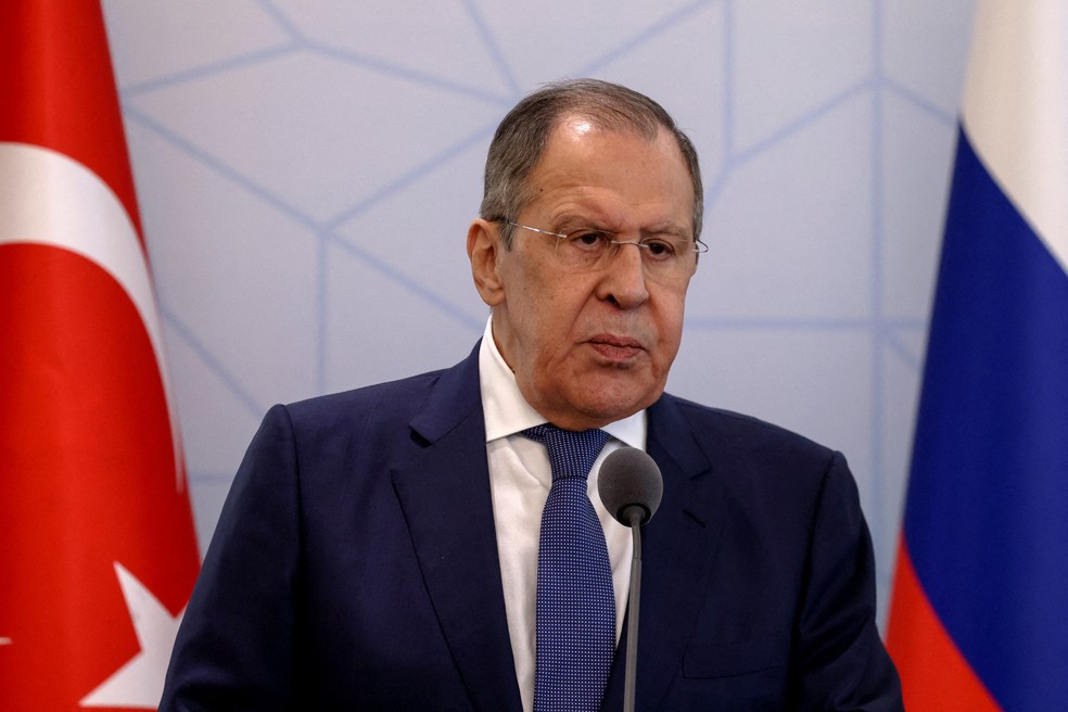 Ministro das Relações Exteriores da Rússia, Sergei Lavrov, durante evento em Ankara, na Turquia — Foto: Umit Bektas/REUTERS