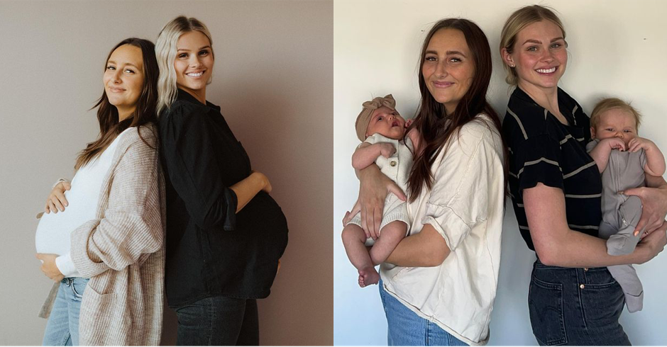 As amigas Ashley Rae e Ashley Henson deram à luz com apenas duas horas de diferença, no dia 22/01/2022 (Foto: Reprodução/Instagram)