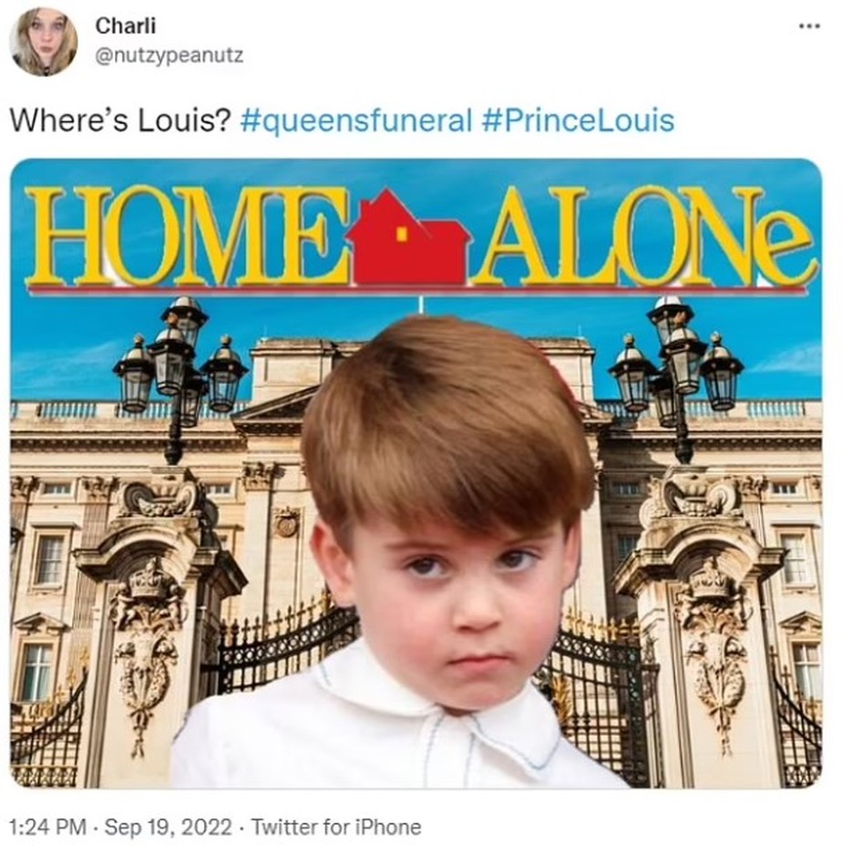 Pipocam memes na web com o príncipe Louis em casa; este, faz uma brincadeira com o filme 'Esqueceram de Mim', com Macaulay Culkin
