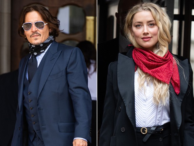 Johnny Depp e Amber Heard chegam para mais um dia de julgamento (Foto: Getty Images)