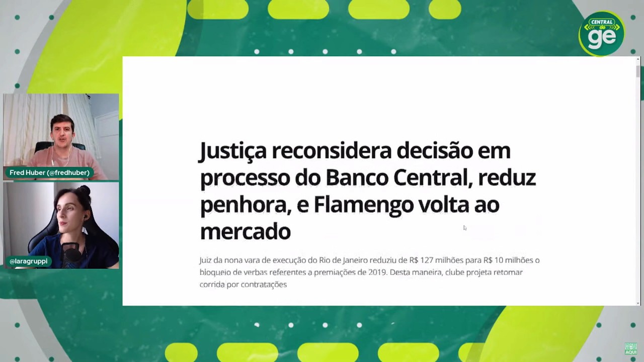 Fred Huber explica consequ&ecirc;ncias da suspens&atilde;o da penhora do caso Flamengo x Banco Central