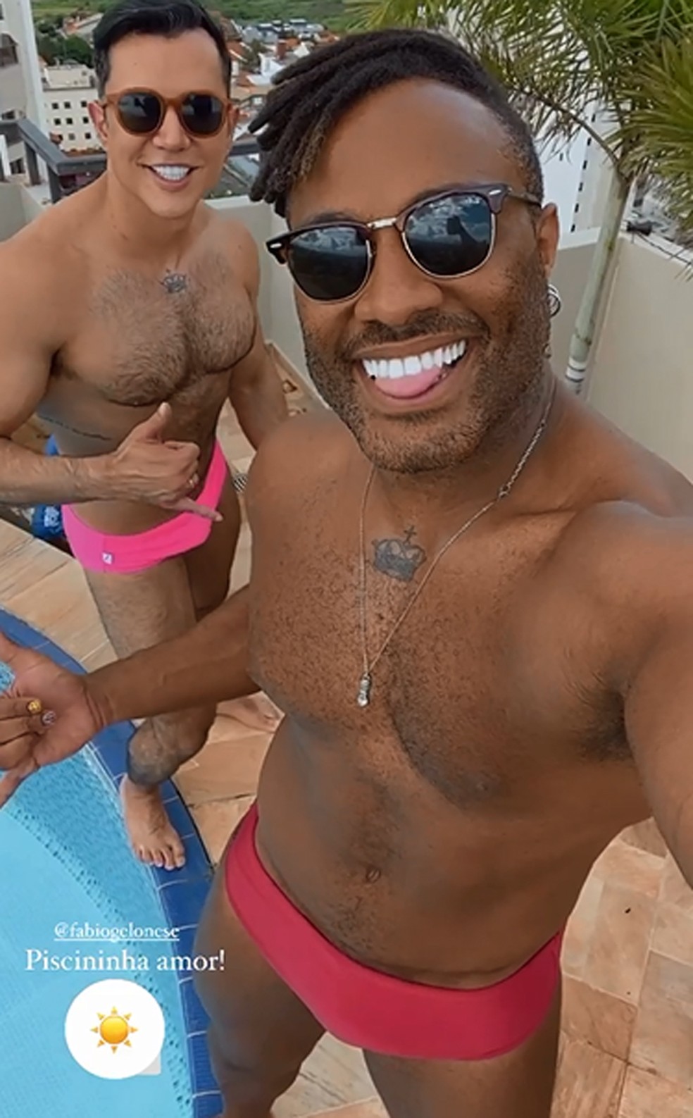 F&aacute;bio Gelonese e o marido, o ex-BBB Fred Nic&aacute;cio &mdash; Foto: Reprodu&ccedil;&atilde;o/Instagram