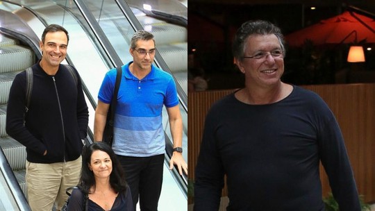 Tadeu Schmidt se reúne com Boninho e mais 'bosses' do BBB em restaurante no Rio
