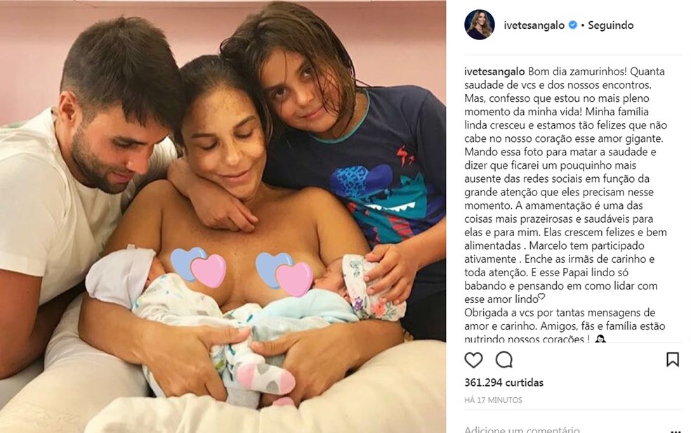 Ivete postou foto com filhos e marido em rede social nesta terça-feira (20) (Foto: Reprodução/ Instagram)