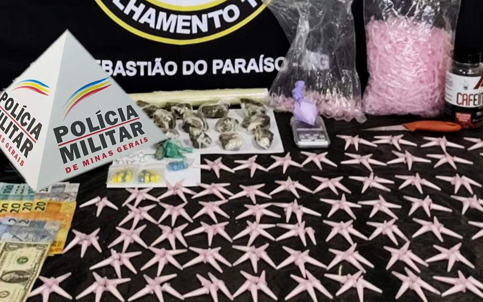 Polícia Militar apreende drogas durante operações em Pouso Alegre e São Sebastião do Paraíso, MG — Foto: Polícia Militar 