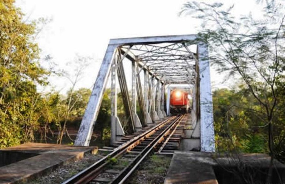 Trecho da ferrovia Malha Oeste, em Mato Grosso do Sul — Foto: Semagro/Divulgação