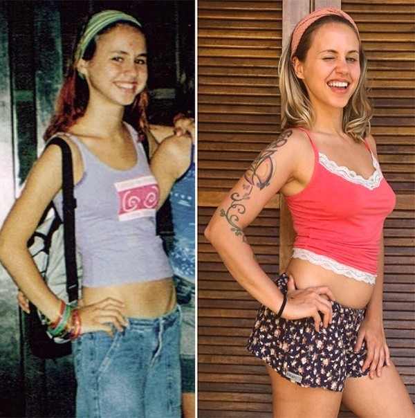 Miriam Bottan durante e depois dos transtornos alimentares (Foto: Reprodução Instagram)