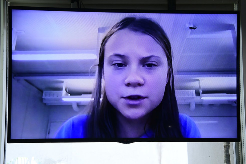 Greta Thunberg diz que atuação de líderes do Brasil no meio ambiente é 'vergonhosa' — Foto: Pedro França/Agência Senado