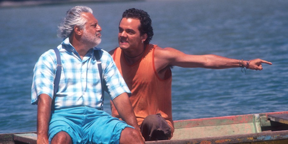 Antonio Fagundes e Wagner Moura em cena de 'Deus é Brasileiro', filme de Cacá Diegues, de 2003