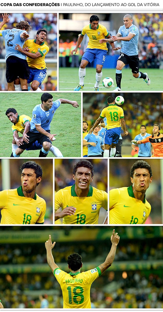 mosaico Paulinho jogo Brasil Uruguai (Foto: Editoria de Arte / Globoesporte.com)