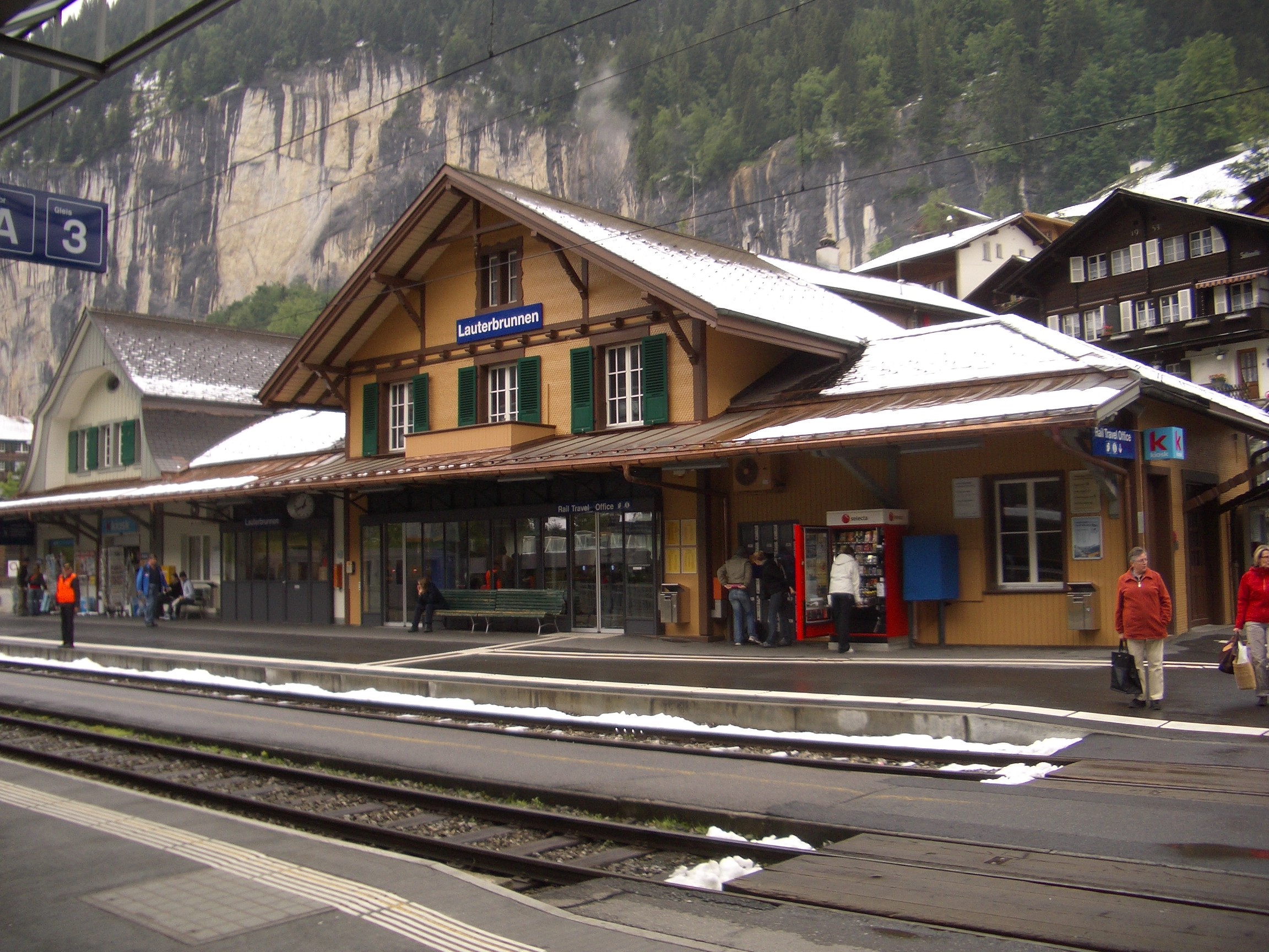 Estação de trem em Lauterbrunnen (Foto: Wikimedia Commons)