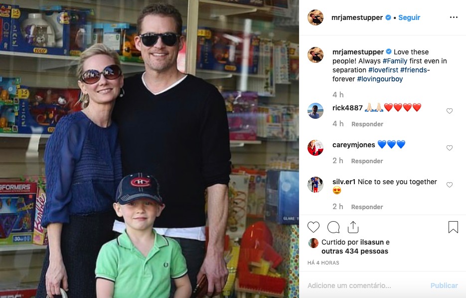 O post recém-compartilhado pelo ator James Tupper amenizando as tensões entre ele e a ex, a atriz Anne Heche (Foto: Instagram)