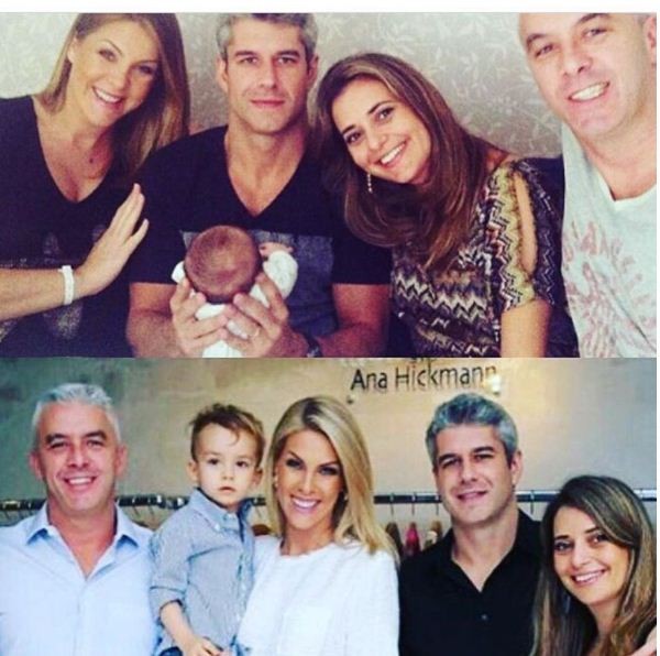 Giovana, Gustavo, Ana e Alexandre em clique compartilhado pelo marido da apresentadora após o atentado (Foto: Reprodução/ Instagram)