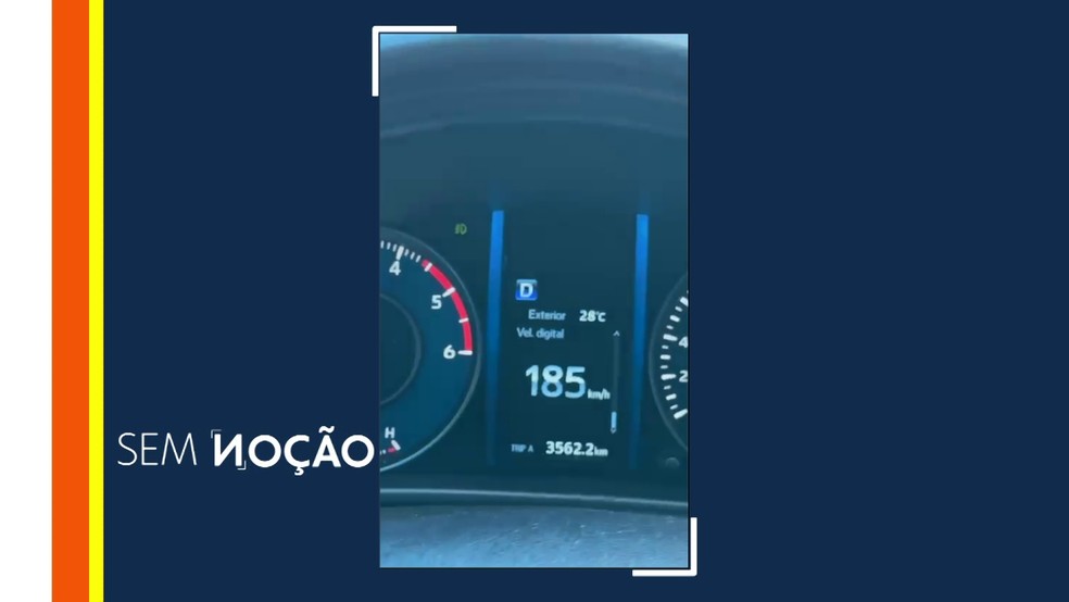 Painel de motorista mostra velocidade que veículo estava na BR-364 — Foto: Rede Amazônica