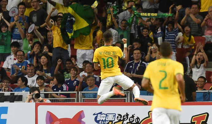 Neymar gol, Brasil x Japão (Foto: AFP)