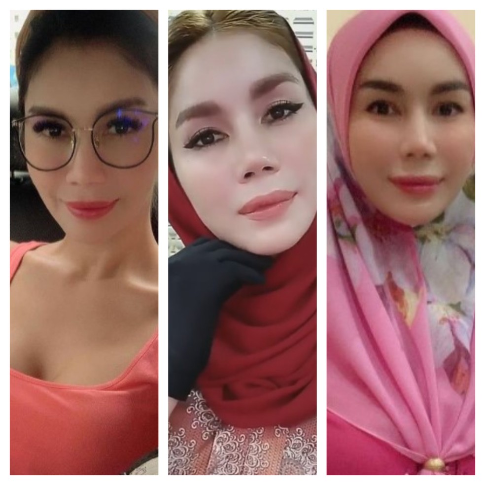 Imagens de Nur Sajat de um perfil dela em redes sociais — Foto: Reprodução/@nursajat24