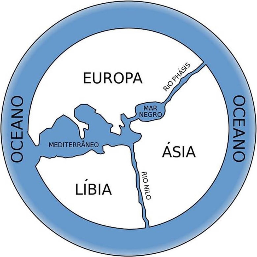 O mundo de Anaximandro era assim, visto de cima, e rodeado por um céu esférico (Foto: Bibi saint-pol e angelito7)