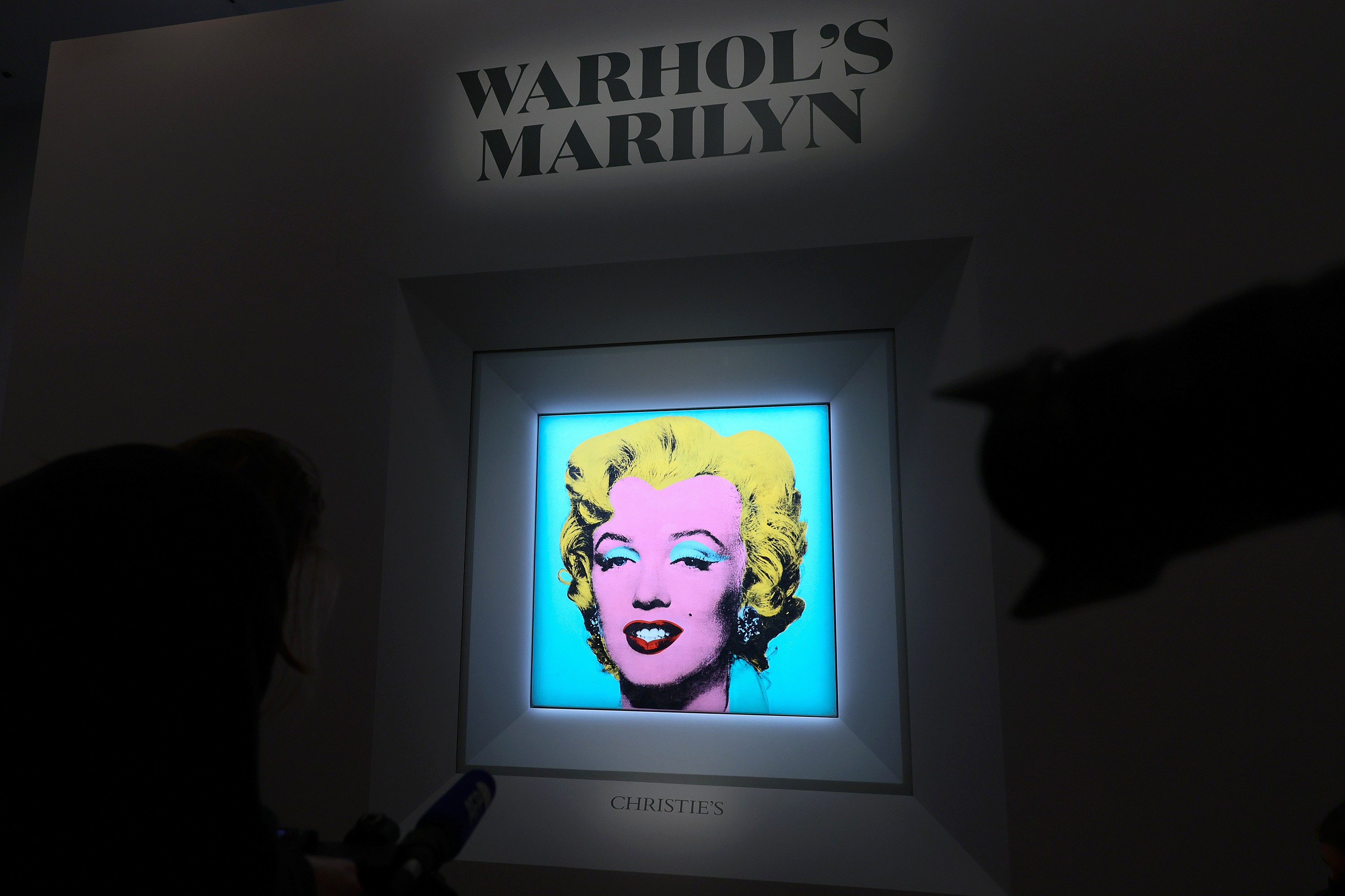 NEW YORK, NEW YORK - MARCH 21: A view of atmosphere during Christie's announcement that they will offer Andy Warhol’s Shot Sage Blue Marilyn painting of Marilyn Monroe at Christie’s on March 21, 2022 in New York City. The work comes to Christie’s from the (Foto: Getty Images)