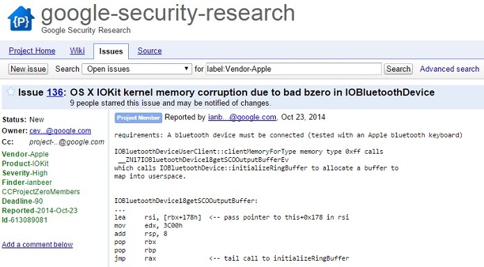 Google revelou detalhes de falhas de segurança no Mac OS (Foto: Reprodução/Thiago Barros)