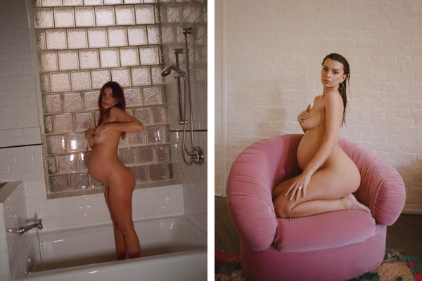 Emily Ratajkowski publica fotos nua da época da gravidez (Foto: Reprodução/Instagram)