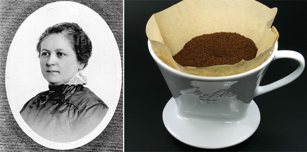 Filtro de café foi inventado em 1908 pela alemã Amalie Auguste Melitta Bentz (Foto: Wikimedia Commons)