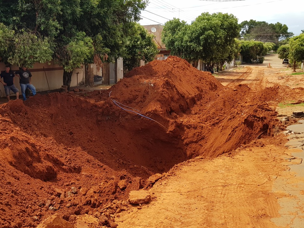 Empresa iniciou obra definitiva em galeria da Avenida do Estado — Foto: Prefeitura de Presidente Venceslau