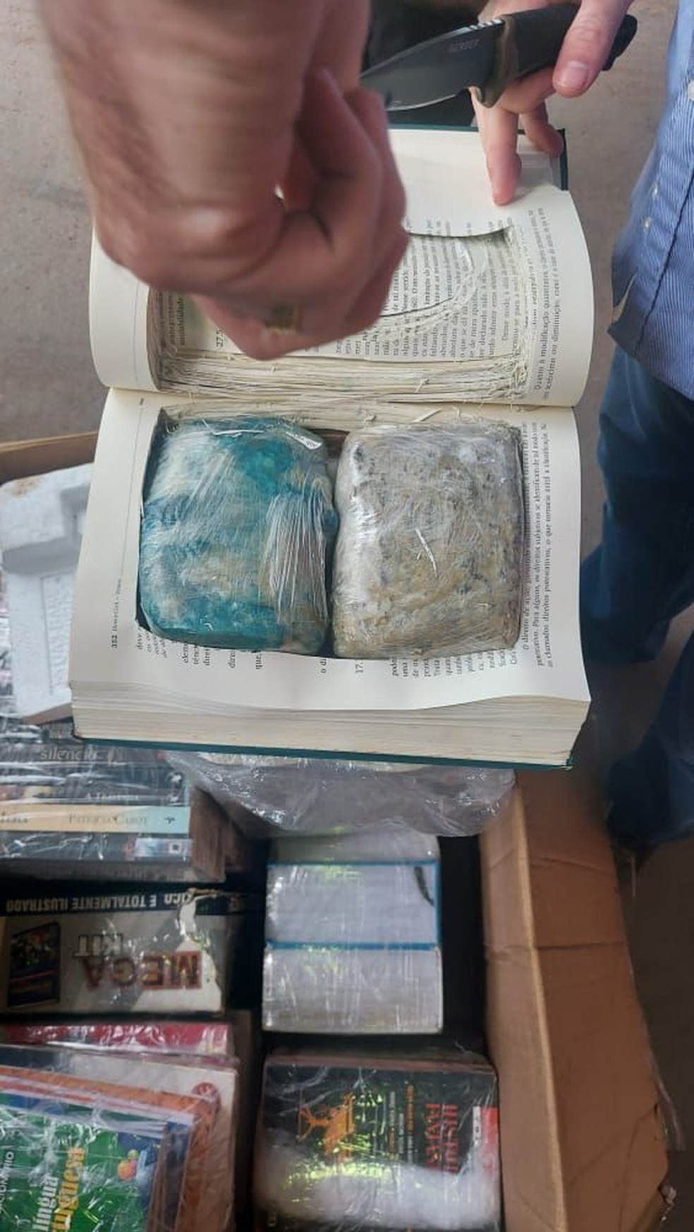 Homens são presos com drogas escondidas dentro de livros em São Luís — Foto: Divulgação/ Polícia Civil
