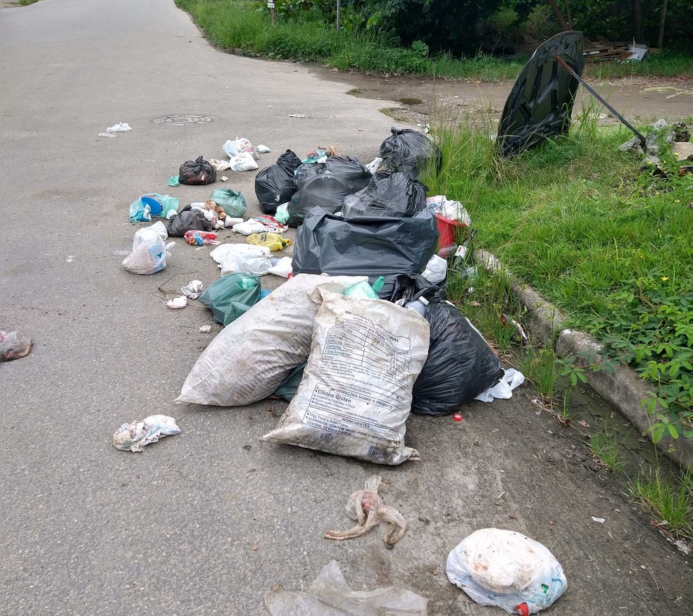 Lixo se acumula em várias ruas da cidade — Foto: Emmanuele Peres/Vanguarda Repórter