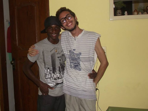 Milton e o irmão, Rafael, em Belém (Foto: Odiceli Maria Ferreira/Arquivo pessoal)