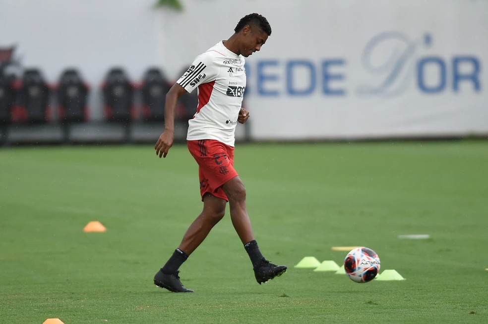 Bruno Henrique treina no Flamengo — Foto: Flamengo