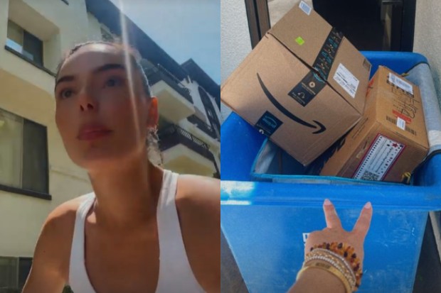 Isis Valverde usou carrinho de obra para pegar suas compras (Foto: Instagram)