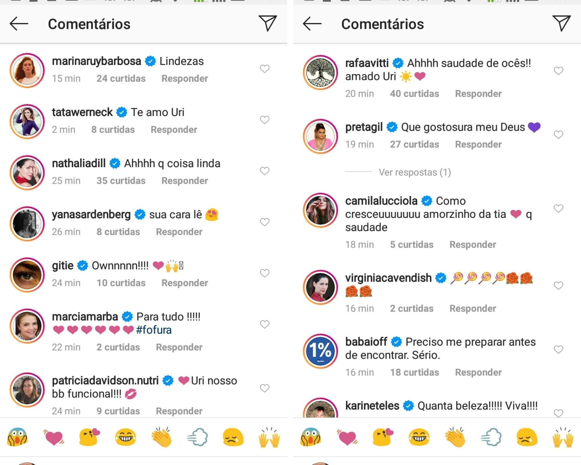 Famosos deixam elogios para Letícia Colin e Uri no mesversário do menino (Foto: Reprodução/Instagram)