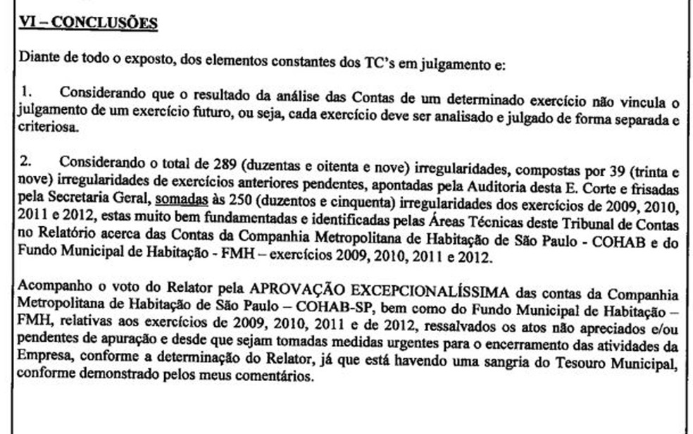 Relatório do TCM aponta problemas na Cohab de São Paulo (Foto: Reprodução)