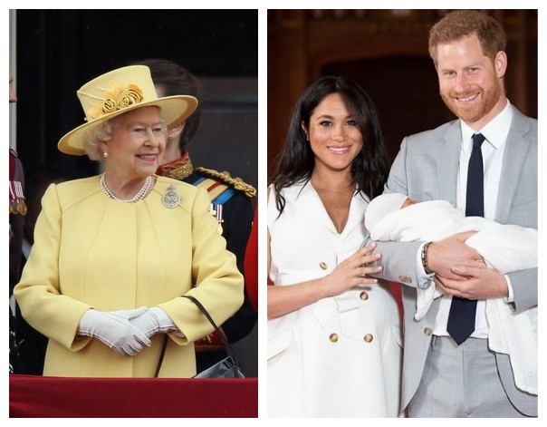A foto de Archie recém-nascido, nos braços do Príncipe Harry, compartilhada pelos assessores da Família Real para celebrar os dois anos do filho do príncipe com a atriz Meghan Markle (Foto: Getty Images/Instagram)